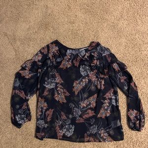 London Times 1x Floral Navy Top